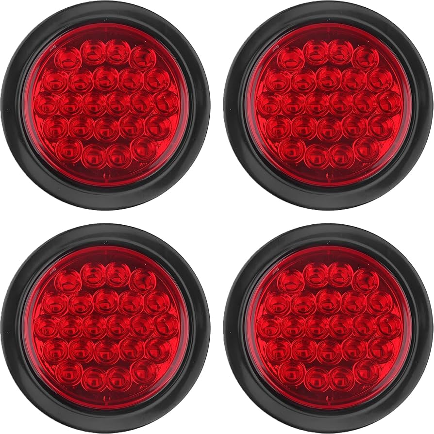 Amazon.com: 4Pcs 4 Inch Round LED Trailer Tail Lights Red 24